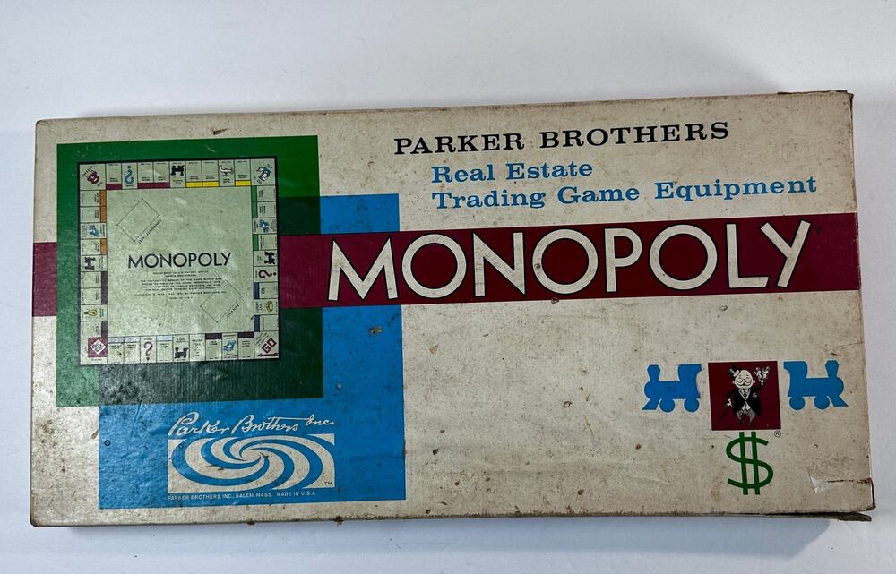 Complete Vintage 1961 Monopoly Board Game, Parker Bros.